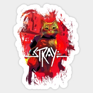 stray cat game logo design Sticker